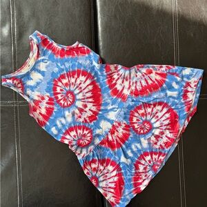 H&M - Tie-Dye Red and Blue Swirl Tank Top Dress